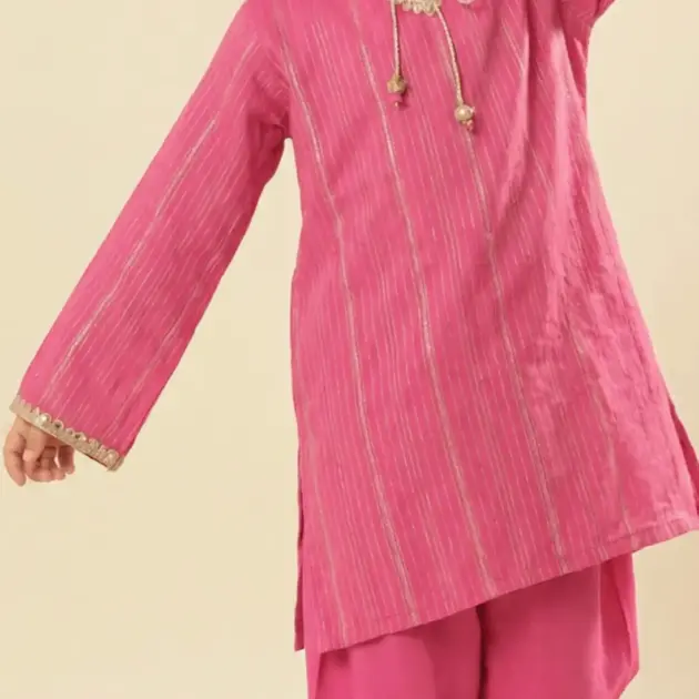 Shocking Pink & Gold Girl Dress